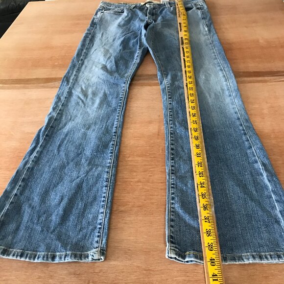 Levi's 519 Flare Jeans Women 11M Blue Mid Rise Medium Wash Stretch Skater Grunge - Picture 5 of 12